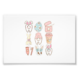 Easter Dental Assistant Tooth Bunny Dentist T-Shir Photo Print