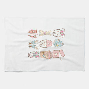 Easter Dental Assistant Tooth Bunny Dentist T-Shir Tea Towel