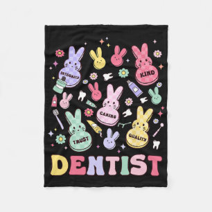 Easter Dentist Retro Rdh Dental Hygienist Squad Bu Fleece Blanket