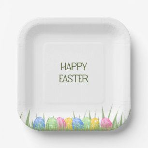 Easter Dessert Plates Pastel Egg Design