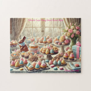 Easter Dessert Table,  Spring Treats Bunny Party Jigsaw Puzzle