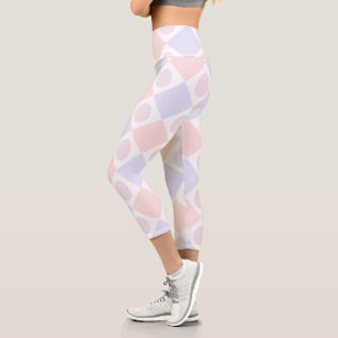 Easter Diamond Pattern with Decorated Eggs Capri Leggings