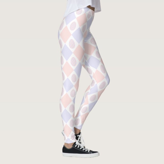 Easter Diamond Pattern with Decorated Eggs Leggings (Right)