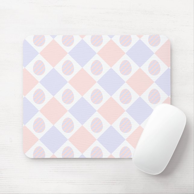 Easter Diamond Pattern with Decorated Eggs Mouse Mat (With Mouse)