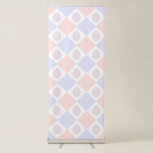 Easter Diamond Pattern with Decorated Eggs Retractable Banner