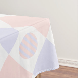 Easter Diamond Pattern with Decorated Eggs Tablecloth
