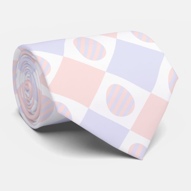 Easter Diamond Pattern with Decorated Eggs Tie (Rolled)