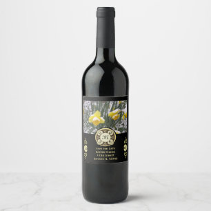 Easter Dinner Trinity Knot W Photo & Monogram Wine Label