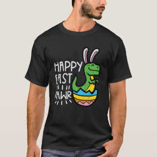 Easter Dino Bunny Egg Happy East Rawr Trex Boys Ki T-Shirt