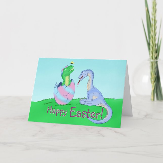 Easter Dinos Holiday Card (Front)