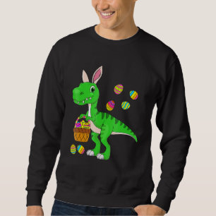 Easter Dinosaur Bunny Ears Easter Basket Stuffers Sweatshirt