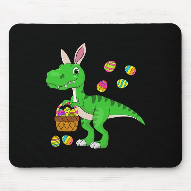 Easter Dinosaur Bunny Ears Easter Sket Stuffers Ki Mouse Mat (Front)
