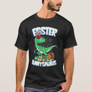 Easter Dinosaur Bunny Egg Hunt Kids Boys Velocirap T-Shirt