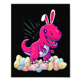 Easter Dinosaur T rex Boys Girls Kids Gift Photo Print