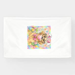 Easter Dog Bunny Ear Funny Golden Retriever Easter Banner