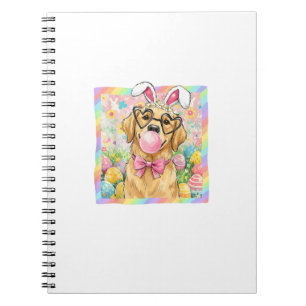 Easter Dog Bunny Ear Funny Golden Retriever Easter Notebook