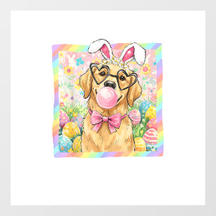 Easter Dog Bunny Ear Funny Golden Retriever Easter Window Cling
