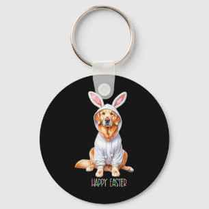 Easter Dog Bunny Spring Golden Retriever Easter Eg Key Ring