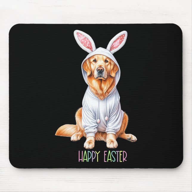 Easter Dog Bunny Spring Golden Retriever Easter Eg Mouse Mat (Front)