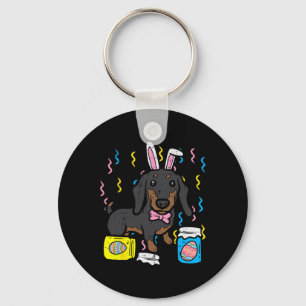 Easter Dog Dachsund Bunny Cute Egg Hunting Girls B Key Ring