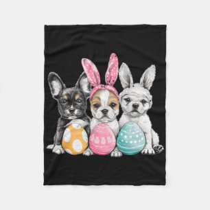 Easter Dog Easter Dog Bunny Ears Easter Egg Fleece Blanket