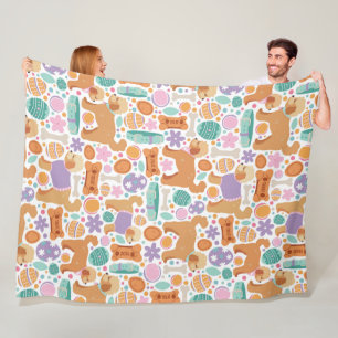 Easter Dogs and Treats Pattern Fleece Blanket