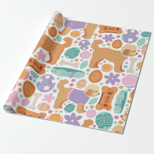 Easter Dogs and Treats Pattern Wrapping Paper