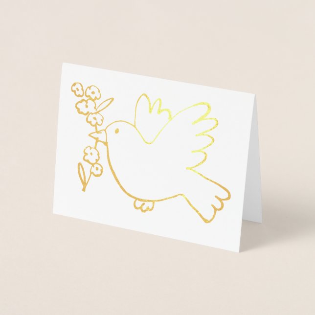 Easter Dove holding a branch Foil Card (Front)