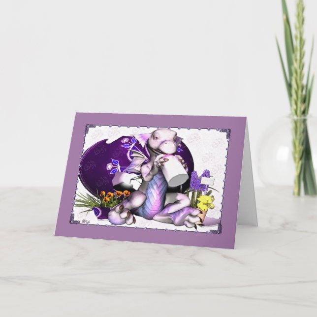 Easter Dragon Baby 1 Holiday Card (Front)