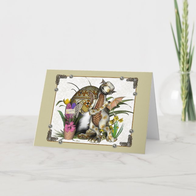 Easter Dragon Baby 2 Holiday Card (Front)
