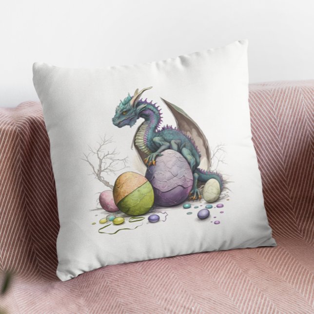Easter Dragon Watercolor Cute  Cushion (Creator Uploaded)