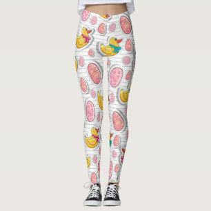 Easter Duck And Eggs Pattern Leggings