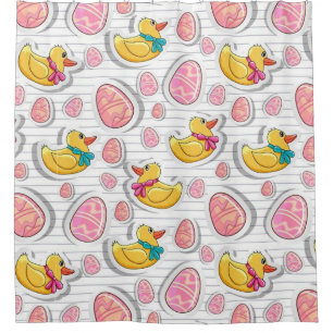 Easter Duck And Eggs Pattern Shower Curtain