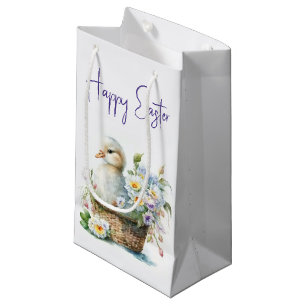 Easter Duck in Basket Small Gift Bag