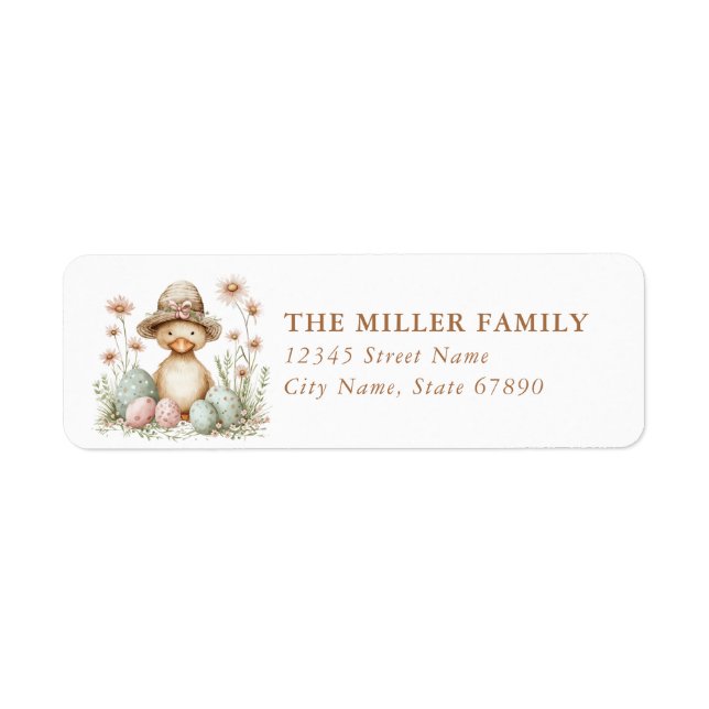 Easter Duck Return Address Labels (Front)