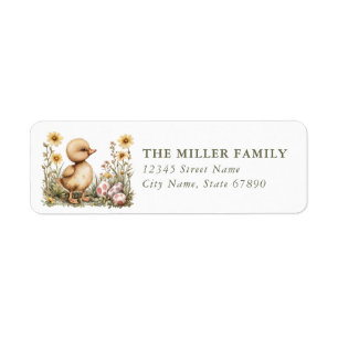 Easter Duck Return Address Labels