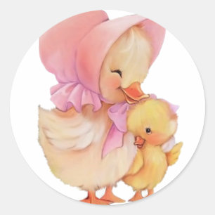 Easter Ducklings Classic Round Sticker