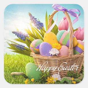 Easter - "Easter Basket" Square Sticker