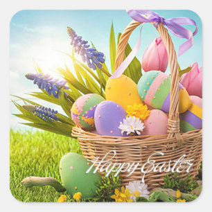 Easter - "Easter Basket" Square Sticker