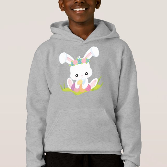 Easter, Easter Eggs, Cute Bunny, White Bunny (Front)
