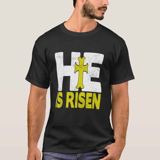 Easter Easter Jesus He is Risen Easter Women Men T-Shirt (Front)