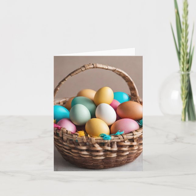 Easter egg Basket  Note Card (Front)