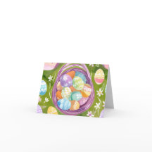 Easter Egg Basket | Spring Pastel Watercolor