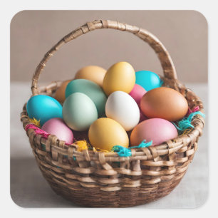 Easter egg Basket  Square Sticker