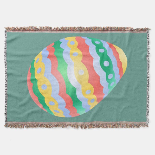 Easter Egg Blanket Fun Easter Throw Blankets Decor (Front)