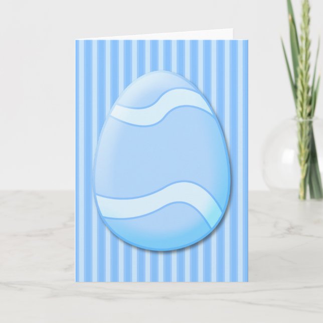 Easter Egg (Blue) Greeting Card (Front)