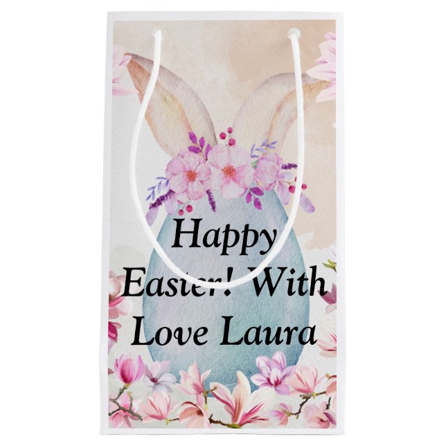 Easter egg blue small gift bag (Front)