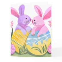 Easter Egg Bunnies | Pastel Watercolor