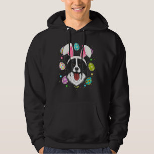 Easter Egg   Bunny Ear Border Collie Dog Face East Hoodie