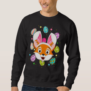 Easter Egg  Bunny Ear Fox Face Easter Sunday Sweatshirt